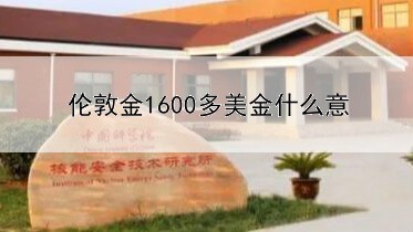  伦敦金1600多美金什么意思